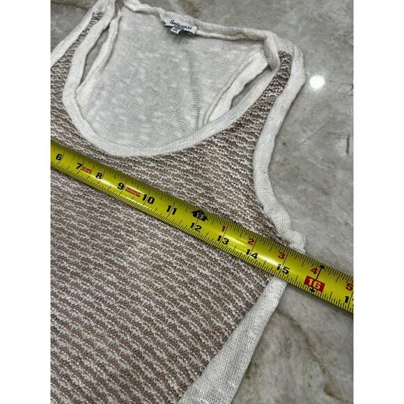 NEW Splendid Knit Tank Top | Cream Textured Sleeveless | XS - Picture 5 of 9